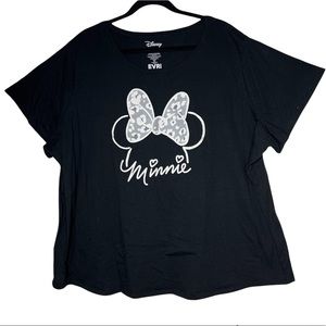 Disney Evri Minnie Mouse Black Tee Size 4X